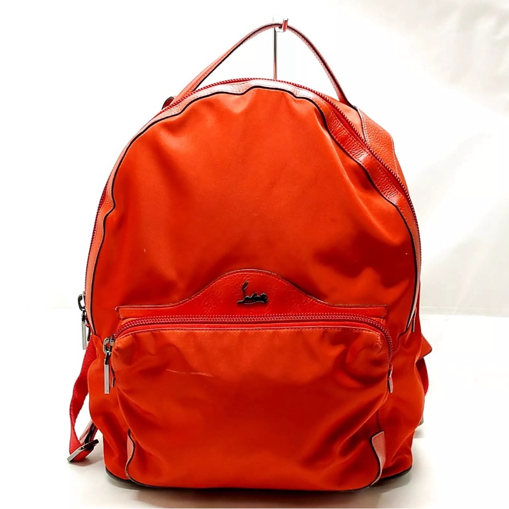 Authentic Christian Louboutin BackPack Bag  Red Nylon